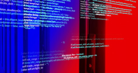 Poster - image of digital data processing over computer servers