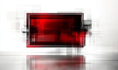 Wall Mural - minimal gray and red squares. a modern, abstract corporate tech design. a futuristic geometric patte