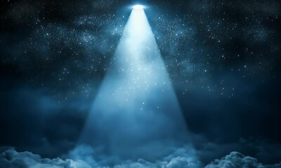 Aufkleber - Night sky spotlight stage cloudscape background