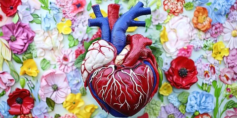 Wall Mural - heart health concept featuring a heart