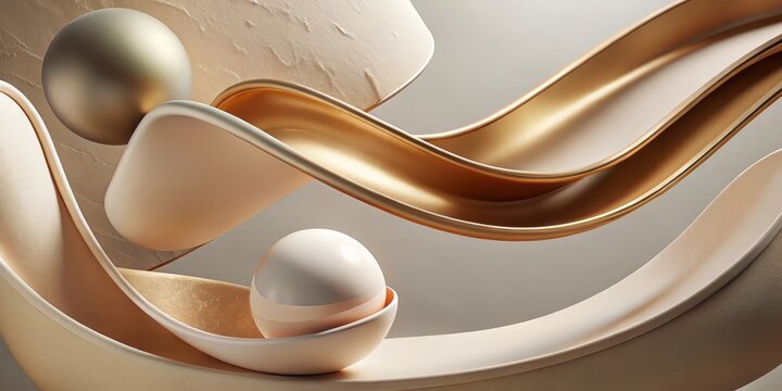 Abstract Beige and Gold Composition