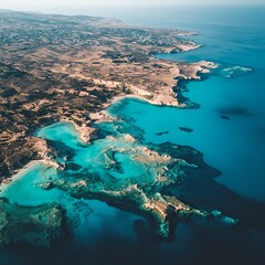Wall Mural - Aerial View of Stunning Coastline in Cyprus with Clear Waters