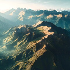 Wall Mural - Aerial View of Stunning Andes Mountains in Majestic Landscape
