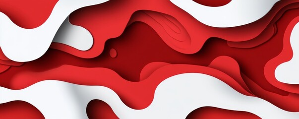 Wall Mural - modern red abstract background with flowing wave patterns