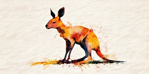 Wall Mural - australian stereotype with kangaroo