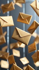 Poster - An animated email icon with flying envelopes representing communication