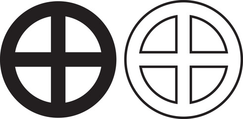 Wall Mural - solar cross or wheel cross symbol
