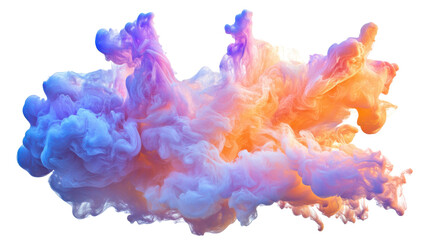 Poster - colorful ink cloud expanding on transparent background