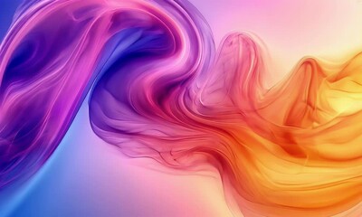 Fototapete - Abstract colorful smoke swirls, vibrant background, design element