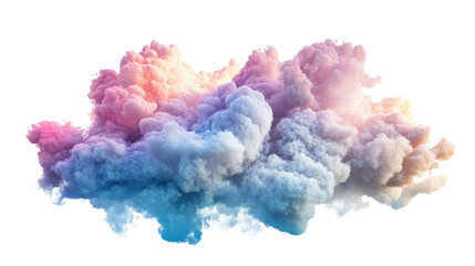 Poster - Colorful smoke cloud floating with transparent background