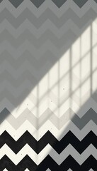 Poster - Abstract Grey and Black Chevron Pattern Wall