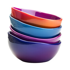 Modern Set of Nested Mixing Bowls Stacked Isolated on Transparent Background