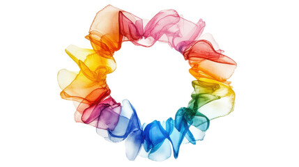 Poster - Rainbow smoke forming a circle with transparent background