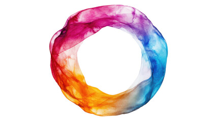 Poster - Colorful abstract circular shape forming a frame on transparent background