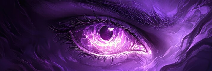 Poster - Mystical Purple Eye: Abstract Digital Art