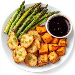 Wall Mural - Lightly battered and fried asparagus sweet potato