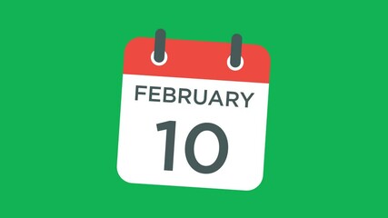 Wall Mural - calendar - February 10 icon illustration isolated vector sign symbol