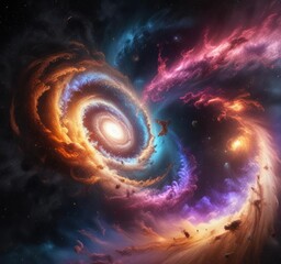 Wall Mural - colorful swirls of gas and dust in outer space, cosmos, galaxy, cosmic, astronomical, universe