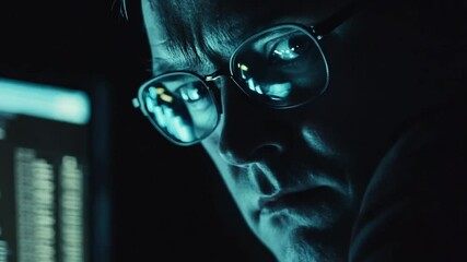Man looking at a computer monitor