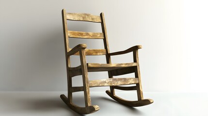 a small wooden rocking chair with no one sitting