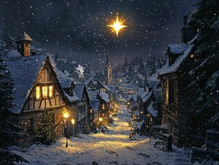 Poster - Snowy Christmas Village