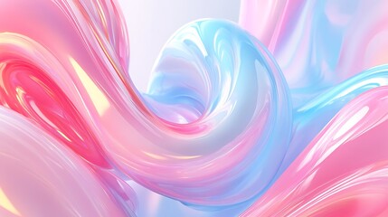Poster - Abstract Swirling Pink and Blue Liquid Forms