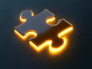 Wall Mural - Glowing Puzzle Piece