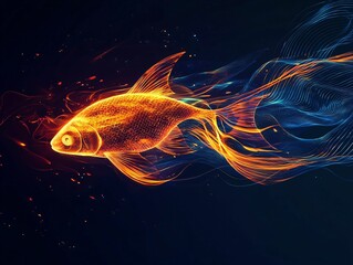 Wall Mural - Fiery Goldfish