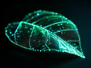 Wall Mural - Bio-luminescent Leaf