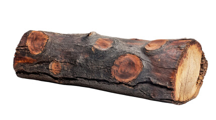 Poster - Log showing knots and bark on transparent background