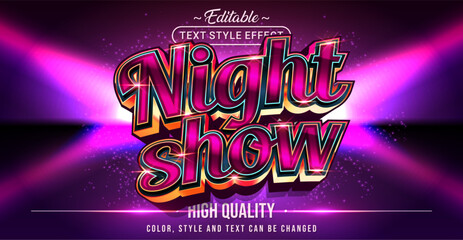 Aufkleber - Editable text style effect - night Show text style theme.