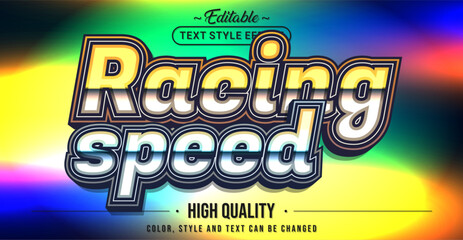 Poster - Editable text style effect - Racing Speed text style theme.