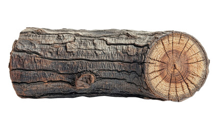 Poster - Tree log showing growth rings on transparent background