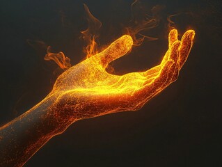 Wall Mural - Fiery Hand