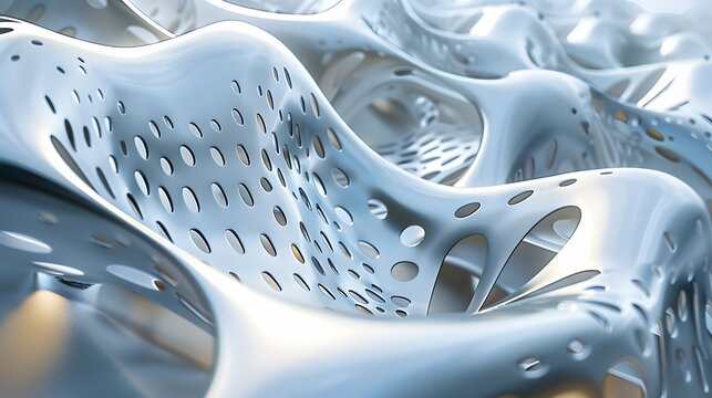 Abstract representation of a fluid, organic structure with a glossy finish.