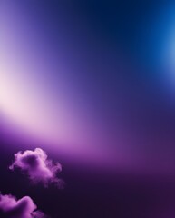 Wall Mural - A gradient of deep blues to purples creates a serene and dreamy atmosphere, with fluffy clouds subtly accentuating the soft color transitions. The play of light and shadow adds depth 