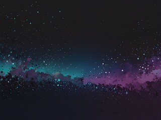 Wall Mural - A captivating cosmic scene with a blend of deep purples, blues & blacks creates a mysterious and ethereal ambiance. Stars scattered throughout the composition give it a dreamy, galaxy-like appearance