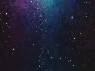 Wall Mural - A captivating cosmic scene with a blend of deep purples, blues & blacks creates a mysterious and ethereal ambiance. Stars scattered throughout the composition give it a dreamy, galaxy-like appearance