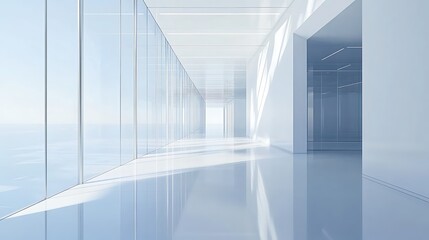 modern minimalist glass corridor architecture design