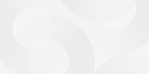 Wall Mural - abstract white glowing geometric lines on gray background. modern shiny blue circle lines pattern. f