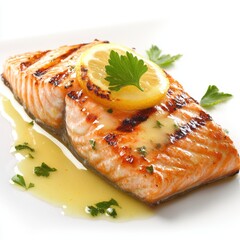 Sticker - fillet of salmon grilled and drizzled 