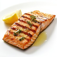 Sticker - fillet of salmon grilled and drizzled 