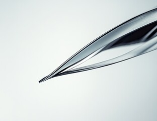 Aufkleber - Close-up of a transparent, pointed, liquid-filled glass pipette tip.