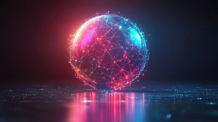 Poster - Glowing Networked Sphere Reflecting Digital Connections