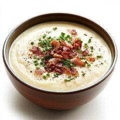 Wall Mural - velvety low-carb cauliflower soup garnished