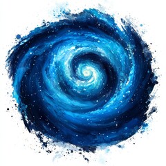 Wall Mural - Abstract swirling blue nebula, cosmic vortex.