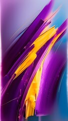 Wall Mural - bright streaks of yellow and deep purple blend dramatically, creating an energetic and dynamic visua