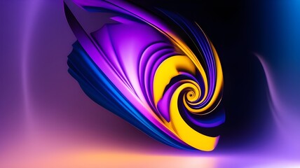 Wall Mural - Vibrant swirls of purple, yellow, and blue create a dynamic, abstract design. The fluid shapes and contrasting colors evoke a sense of motion and energy.