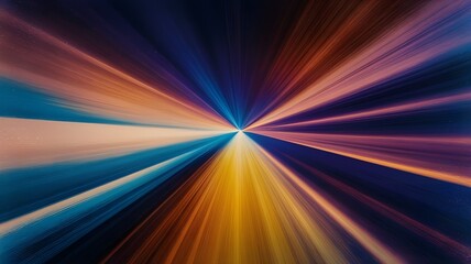 Wall Mural - A dynamic burst of vibrant colors radiates from a central point, creating a sense of motion and energy. The composition features a captivating blend of blues, oranges, and yellows 