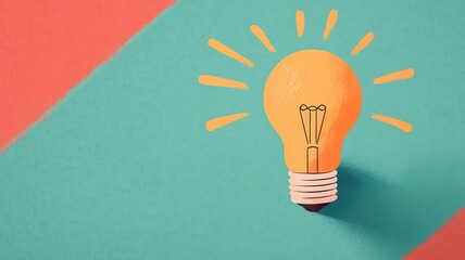 Poster - Creative light bulb illustration abstract design digital art modern aesthetic close-up view innovation concept
